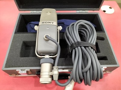 SONY C-38B Vintage Condenser Microphone Tested Working w/Hard Case Cable
