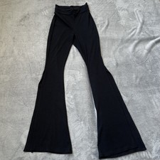 Black Ribbed Knit boohoo Slit Stretch Pants [Size 4 US]