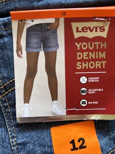 Levi's Youth Short Adjustable Waistband Stretch Girlfriend Cuffed Sz 12 lot of 2 - Picture 9 of 11
