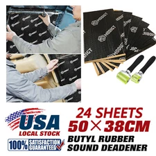 24Pcs 50x38cm Butyl Sound Deadener Car Heat Insulation Noise Reduce Damping Mat
