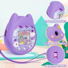 Silicone Protective Case for Tamagotchi Pix - Cute Cat Ear Design with Strap