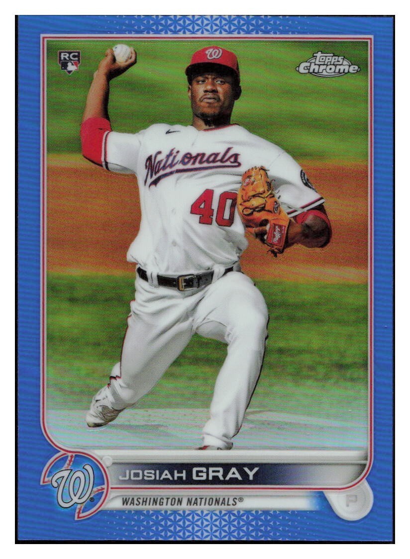 H157 JOSIAH GRAY RC 2022 TOPPS CHROME BLUE REFRACTOR /150 NATIONALS 160