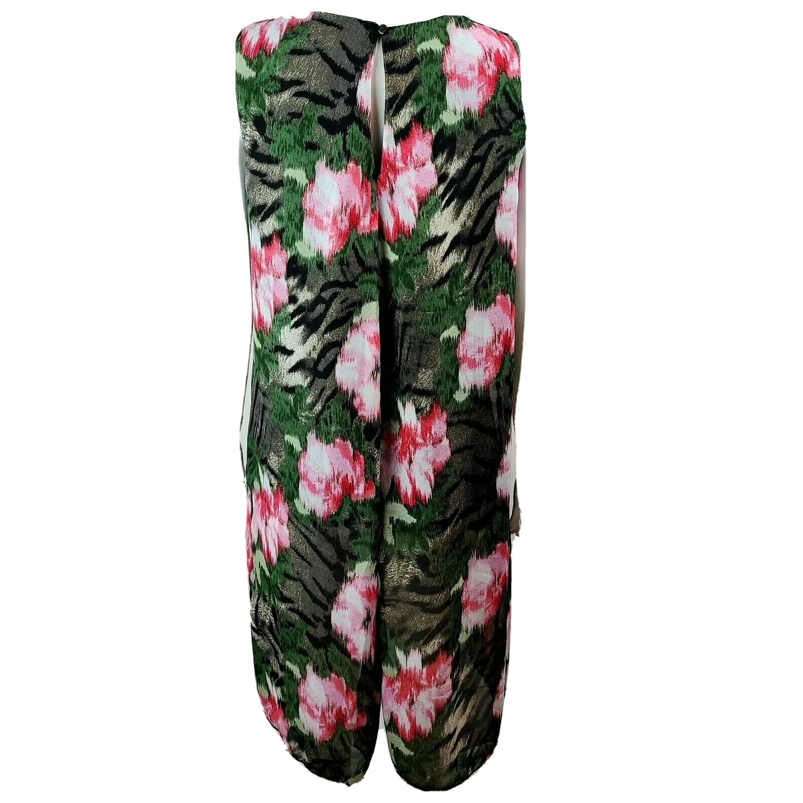 ADELE & MAY Green Floral Pattern Split Front Slee… - image 3