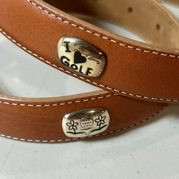 Brighton Women’s Leather Belt Golf Medallion Brown Leather USA Belt Brighton Brighton Women main image 3