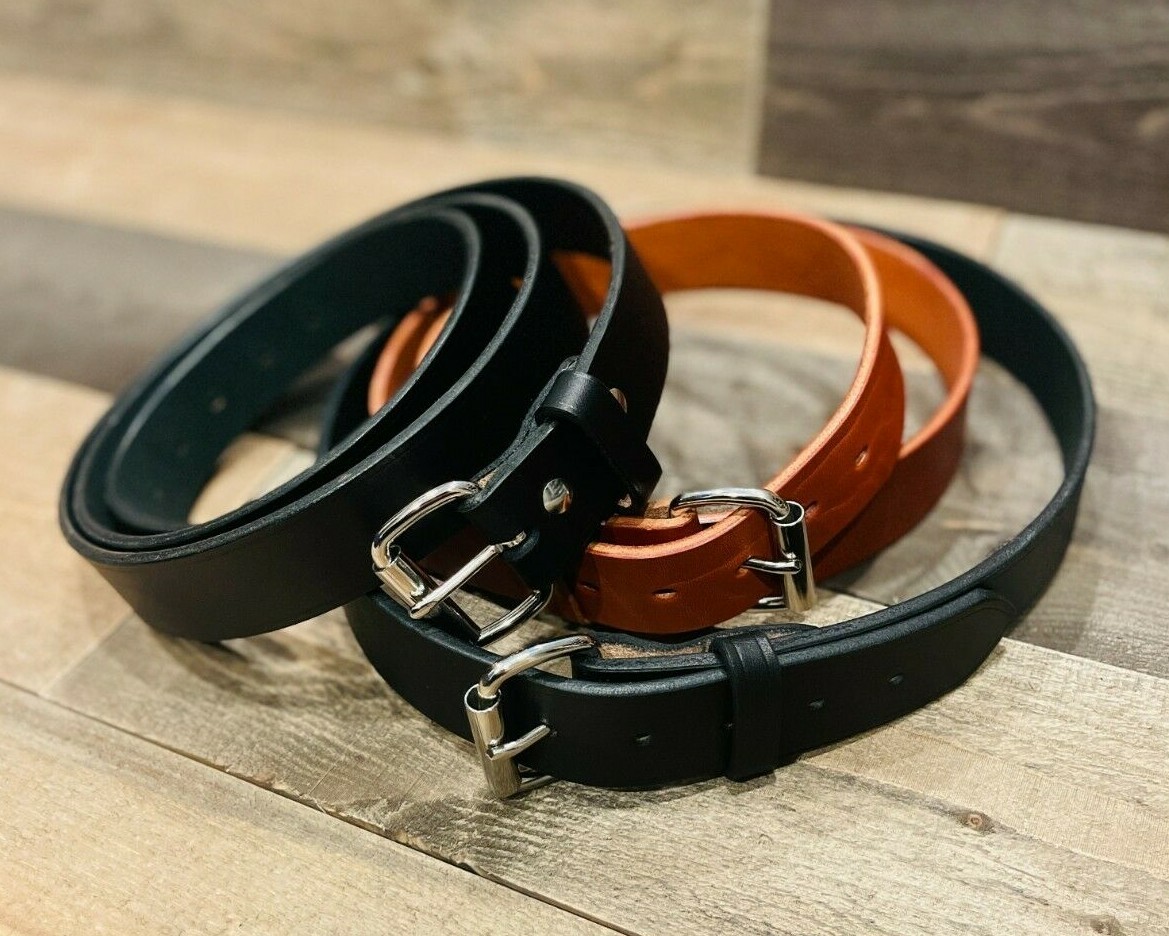 Leather  Belt  100% Leather Belt - Genuine Leather Belt, Gun Belt.  HandMade-image