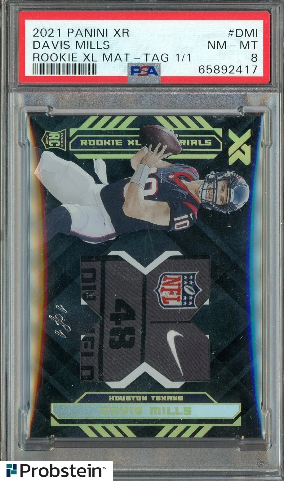 Davis Mills Panini XR Rookie XL Materials #DMI Tag 1/1