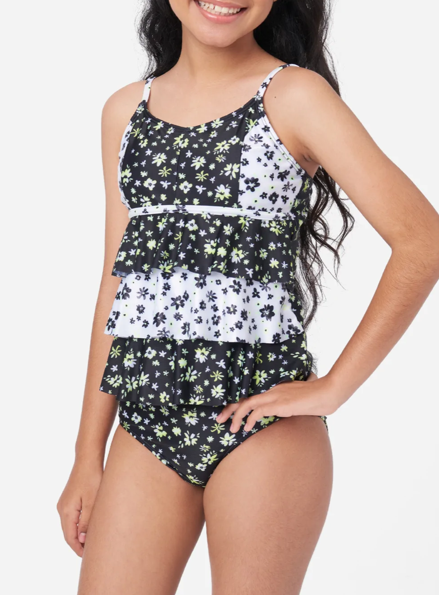 Iixpin Enfant Fille Maillot de Bain 2 Pièces Tankini Natation Plage Piscine Swimwear 3-14 Ans