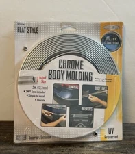 Chrome Finish Auto Body Molding Interior Exterior Trim Flexible 18 Feet x 1/2”