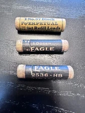 Lot Of 3 Vintage Eagle Pencil Co. & American Lead Pencil Co Wooden Tube