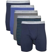 Gildan Men's Underwear Boxer Briefs Multipack Mixed Navy 5-Pack Large