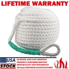 1/2inch 200FT Twisted 3 Strand Nylon Anchor Rope Braided Boat Line w/ Thimble