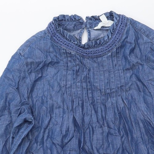 Per Una Womens Blue Cotton Blend A-Line Size 10 - Picture 5 of 12