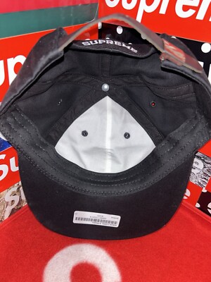 Supreme Visor Label 6-Panel Black Cap Hat Box Logo SS18 | eBay