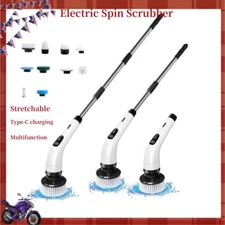 8 IN 1 Electric Spin Scrubber Cordless Power Cleaning Brush Rechargeable Cleaner