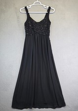Vintage Robbie Bee Dress Women 8 Whimsigoth Fairy Grunge Black Maxi Chiffon Prom
