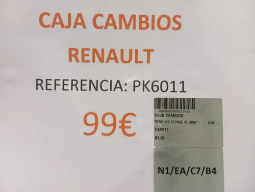 PK6011 Caja Cambios para RENAULT ESPACE IV (JK0) * 219686 - Imagen 1 de 4