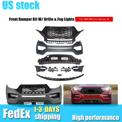 Fits 2020-2023 Ford Explorer ST Complete Front Bumper Kit W/ Grille & Fog Lights