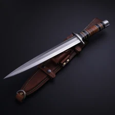 Cold Steel Arkansas Toothpick Fixed Blade Carbon Steel Knife Double Side Sharp.