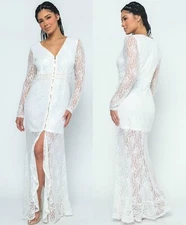 NWT San Joy Sheer leg front slit maxi MERMAID Party Homecoming dress, S,M,L