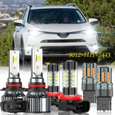 For Toyota RAV4 2016 2017 LED Headlight + Fog Light + Turn Signal Lamp Bulbs Kit