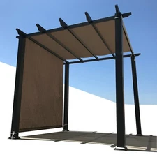 Breathable Pergola Replacement Cover Panel Canopy Shade Cover w/Rod Pocket Brown