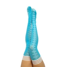 KIX'IES Teal ARGYLE THIGH HIGHS ALL SIZES MSRP $29