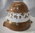 PYREX Cinderella Nesting Mixing Bowls Set Of 3 Early American Free Shipping