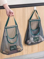 1pc Double-Layer Mesh Hanging Bag - Reusable Storage for Fruits & Vegetables-NEW
