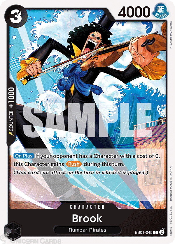 EB01-045 Brook : Common One Piece English TCG Card : EB01: Extra Booster - Memor