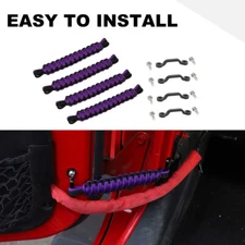 4x Purple Door Limiting Strap & Stopper For Jeep Wrangler JK 2007-17 Accessories