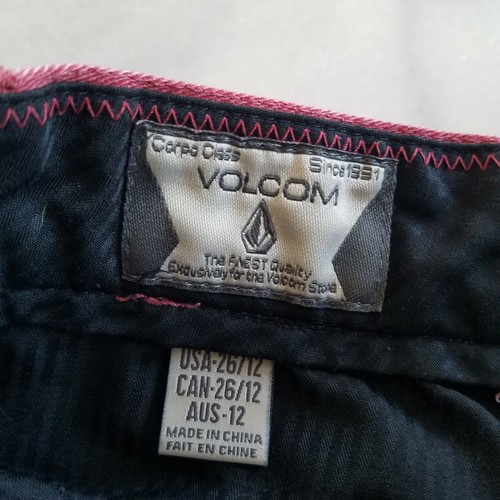 Volcom Boys 12 Flat Front Chino Shorts Youth Size 26 Red - Picture 5 of 10