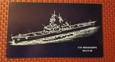 INFORMATION CARD-USS MISSISSIPPI-DLGN-40