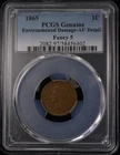 1865 Indian Head Cent Fancy 5, 1C- PCGS AU Details- US Type IHC