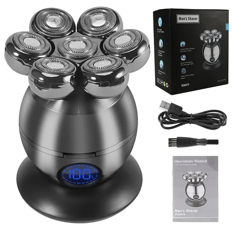 Rasoio Testa 7D Portatile | Kit Rasatura Uomo Impermeabile USB