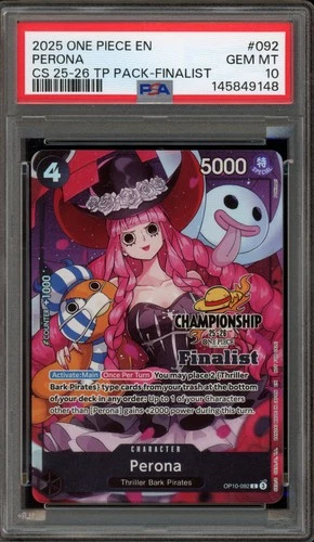 One Piece CCG Perona CS '25-26 TP Pk. FINALIST OP10-092 PSA 10 Gem Mint