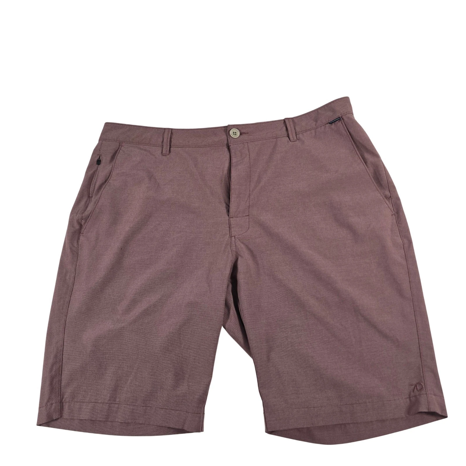 7 Diamonds Dynamic Performance Shorts Mens 38 Mauve Burgundy Stretch Golf Active