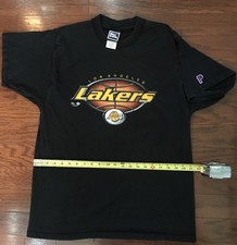 Rare  Vintage 1990’s Los Angeles Lakers NBA Black T Shirt Medium Pro Player Xmas