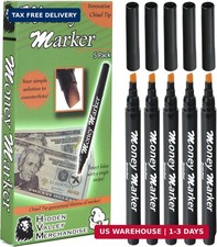 HVM Counterfeit Money Detector Pen 5 Counterfeit Pens - Money Marker Bill Dete