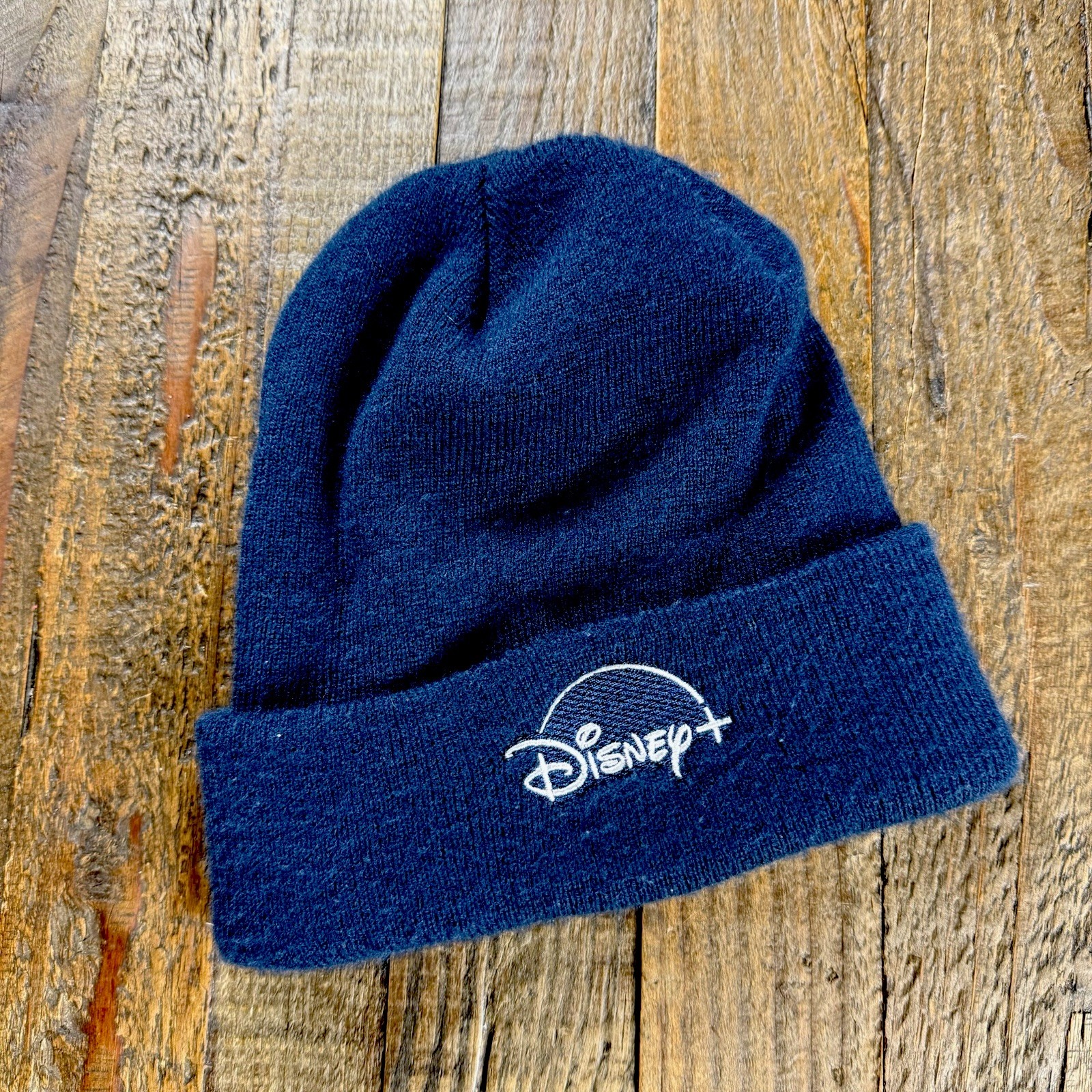 RARE Disney Plus Employee Exclusive Winter Hat Navy Blue Embroidered Logo (OSFA)