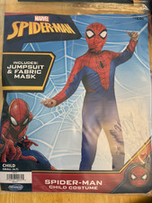 Marvel Spiderman Jumpsuit Costume Size Small 4-7 Mask Spider Man