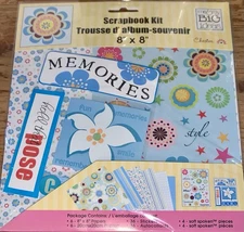 Me&My Big Ideas Floral Scrapbook Kit #206 Chester Blue 8x8" Papers/Stickers~ NEW
