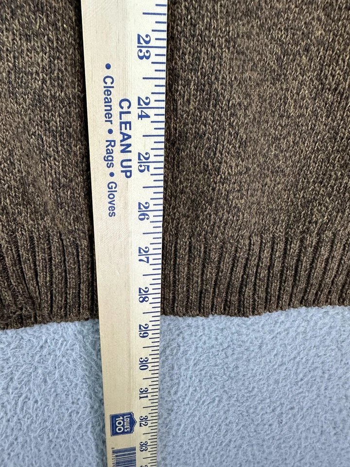 Haggar 背心男式 2XL 棕色夏尔巴羊毛衬里全拉链针织毛衣休闲男式 — 第 4/4 张图片