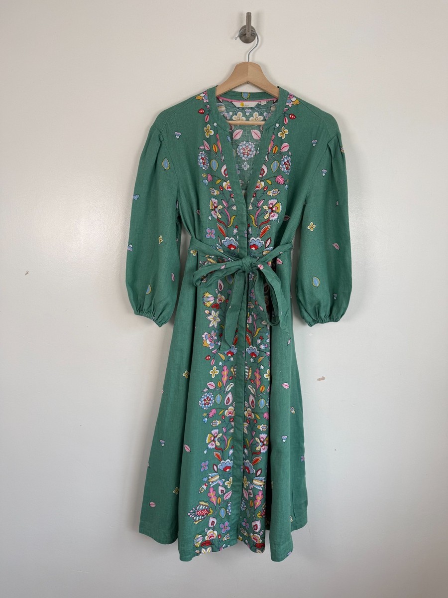 knee length dresses for ladies Ivy Linen Midi Dress-Summer Blue Chambray