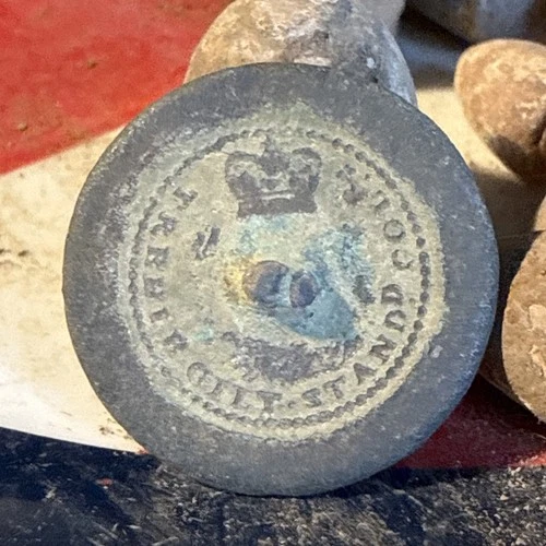 Dug Civil War 💥 🇺🇸 💣 Crown Backmark Flat Coat Button