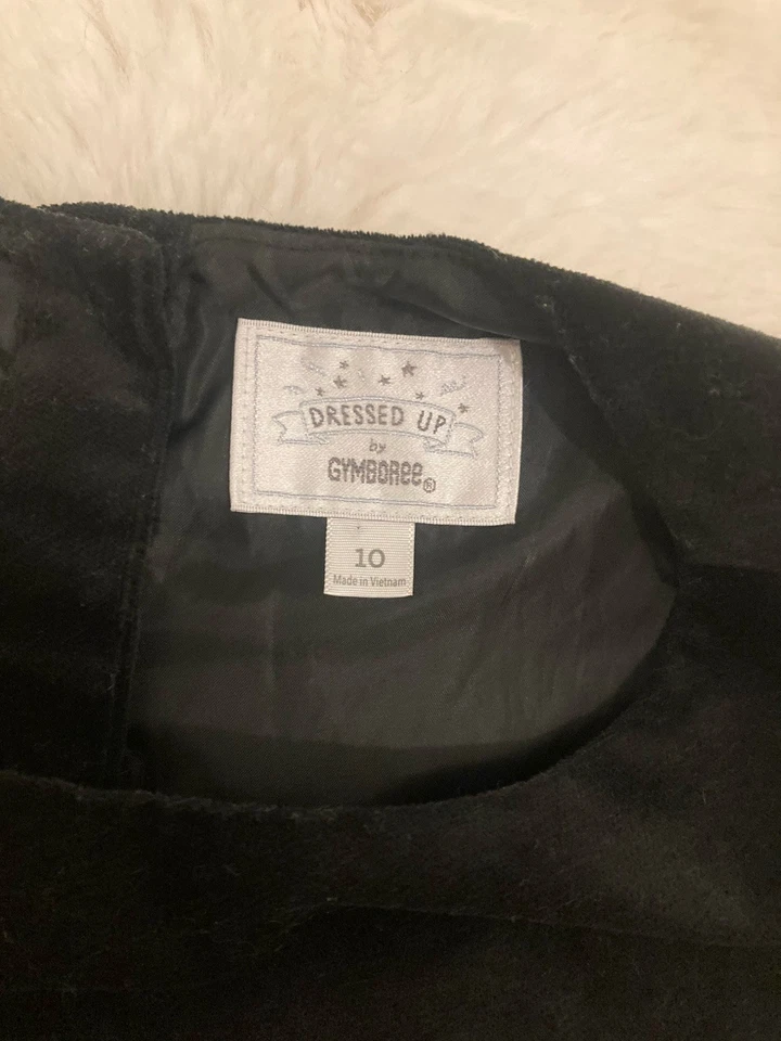 Elegante Vestido de Vacaciones Gymboree Negro Terciopelo Rojo a Cuadros Elegante Niñas Talla 10 Foto 4 de 4