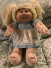 Vtg 1986 Coleco Cabbage Patch Kids Girl Doll, Blonde, Blue Eyes, Original Dress