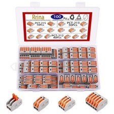 100Pcs 2/3/5 Lever Wire Nuts Conductor Compact Wire Connectors Assortment Kit...