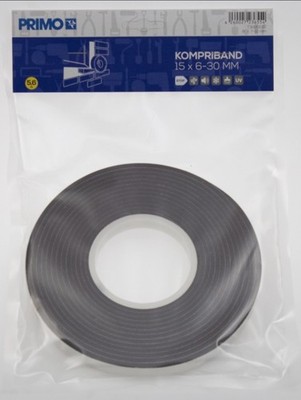 Primo Kompriband 5,6 m 15 x 6-30 mm Fensterdichtung Anschlagband Fugenband