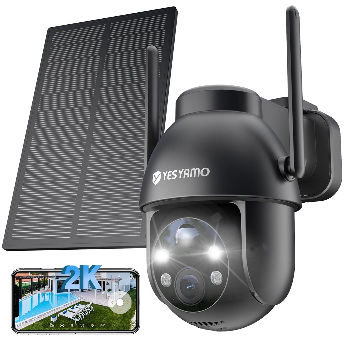 Telecamera WiFi Esterna Dynamode DYN-750 1080P Full HD - IP66 Impermeabile, Visione Notturna, Rilevamento Movimento