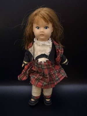 Vintage 1977 Vogue Ginny Doll 8  Redhead Plaid Dress Open Eyes